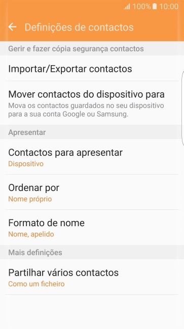 Prima Importar/Exportar contactos.