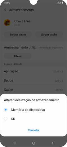 Prima o nome do cartão de memória.