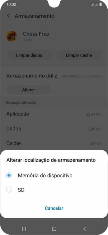 Prima o nome do cartão de memória.