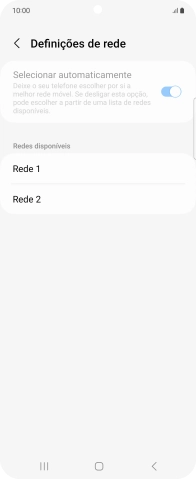 Prima a rede pretendida.