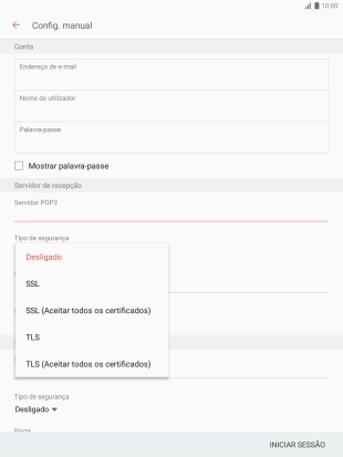 Prima Desligado para desativar a função.