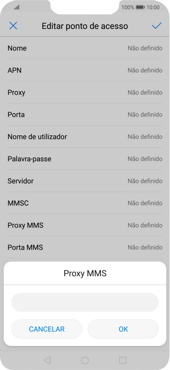 Introduza iproxy.vodafone.pt e prima OK.
