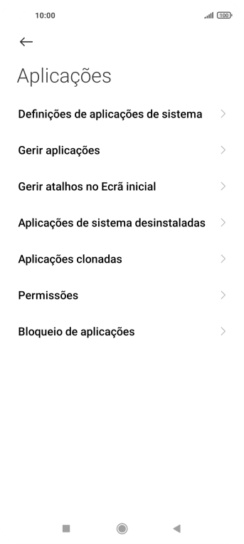 Prima Gerir aplicações.