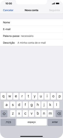Prima Palavra-passe e introduza a password da sua conta de e-mail na Vodafone.
