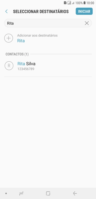 Prima o contacto pretendido.