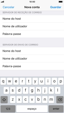 Prima Guardar. A sua conta de e-mail está agora configurada. Se pretender escolher definições adicionais para o servidor de receção e envio, siga os passos seguintes.