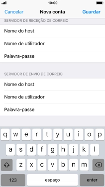 Prima Guardar. A sua conta de e-mail está agora configurada. Se pretender escolher definições adicionais para o servidor de receção e envio, siga os passos seguintes.
