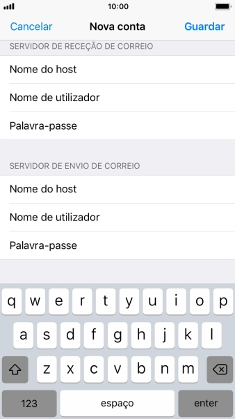 Prima Guardar. A sua conta de e-mail está agora configurada. Se pretender escolher definições adicionais para o servidor de receção e envio, siga os passos seguintes.