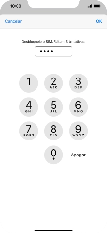 Introduza o seu código PIN e prima OK.