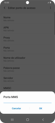 Introduza 80 e prima OK.