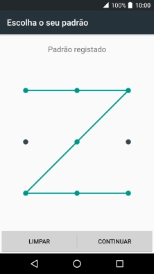 Deslize o dedo no ecrã ligando pelo menos quatro pontos e prima CONTINUAR.