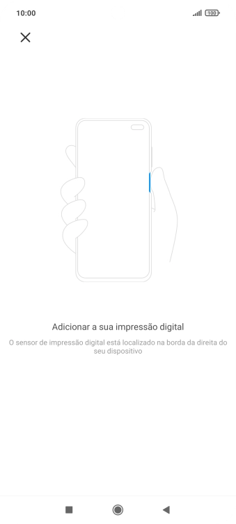 Siga as indicações no ecrã para definir a impressão digital como código de bloqueio.