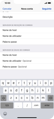Prima Nome de utilizador e introduza o nome de utilizador da sua conta de e-mail na Vodafone.
