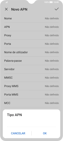 Introduza mms e prima OK.