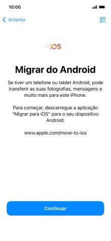 Antes de ser possível transferir conteúdo para o seu telefone, é necessário instalar a app 