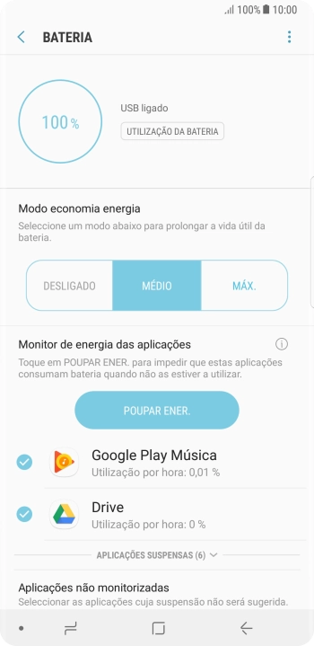 Prima a tecla de início para terminar e voltar ao ecrã inicial.