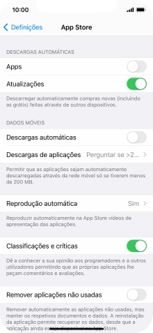 Prima o indicador junto aos tipos de conteúdo pretendidos para ativar ou desativar a função.