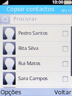 Prima a tecla de seleção esquerda.