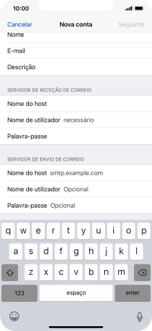 Prima Nome de utilizador e introduza o nome de utilizador da sua conta de e-mail na Vodafone.