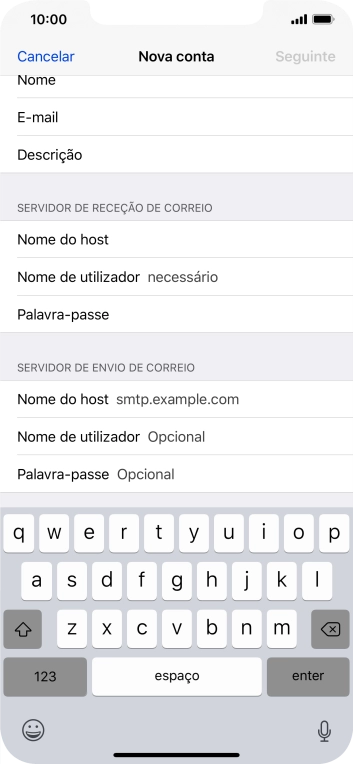Prima Nome de utilizador e introduza o nome de utilizador da sua conta de e-mail na Vodafone.