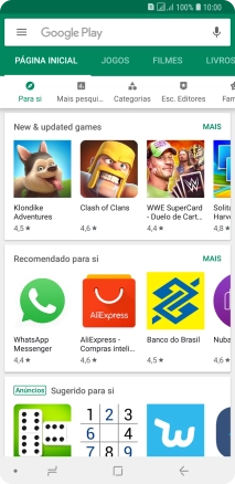 Deslize o dedo sobre o ecrã da esquerda para a direita.