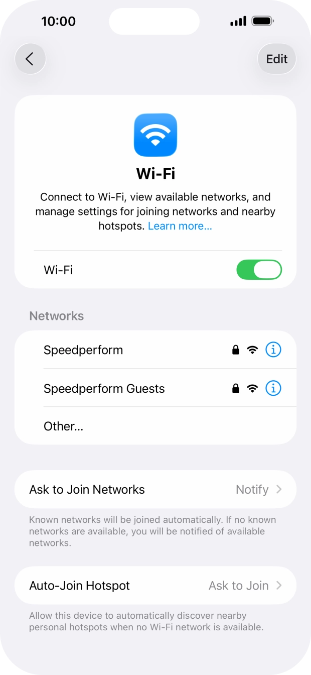 Press the required WiFi network and key in the password for the WiFi network. Press the required WiFi network and key in the password for the WiFi network.