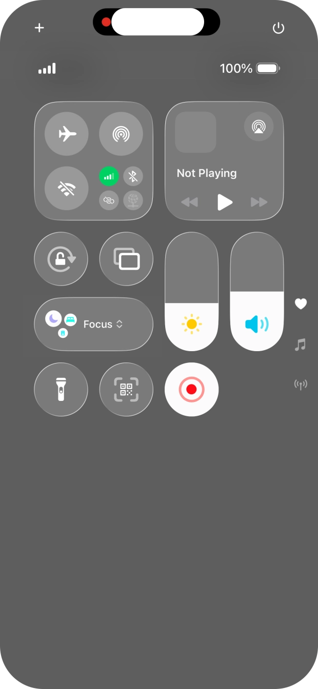 Press the screen recording icon to stop the recording.