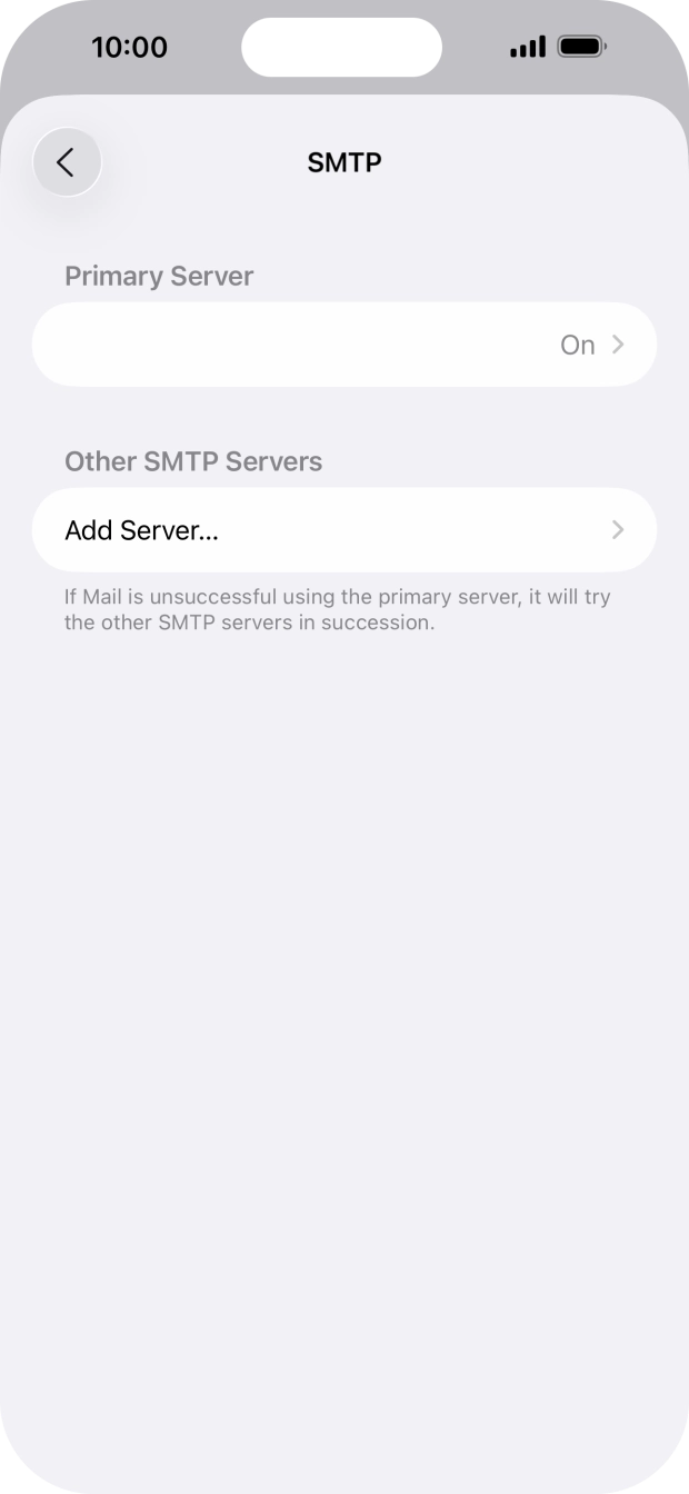 Press the field below 'Primary Server'. Press the field below 'Primary Server'.