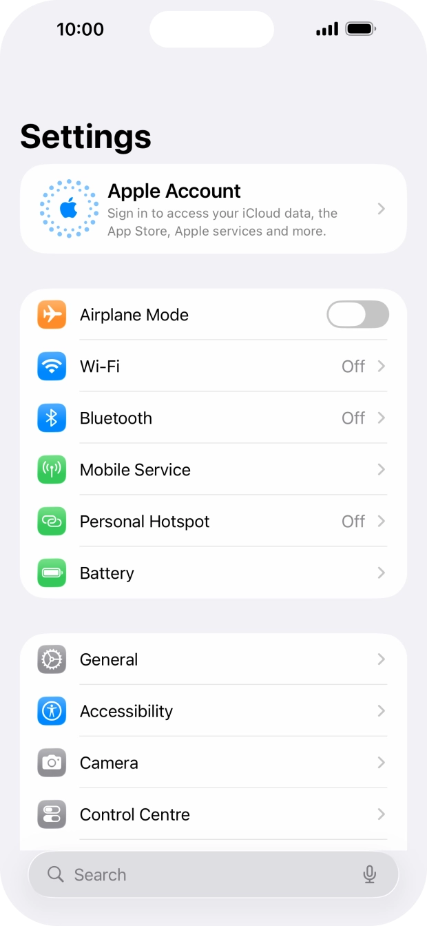 Press Apple Account. Press Apple Account.