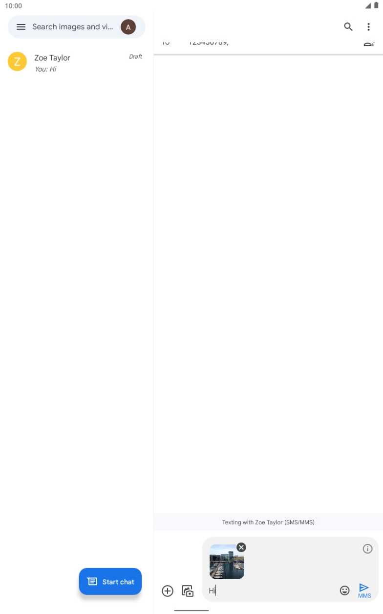 Press the send icon when you've finished your picture message.