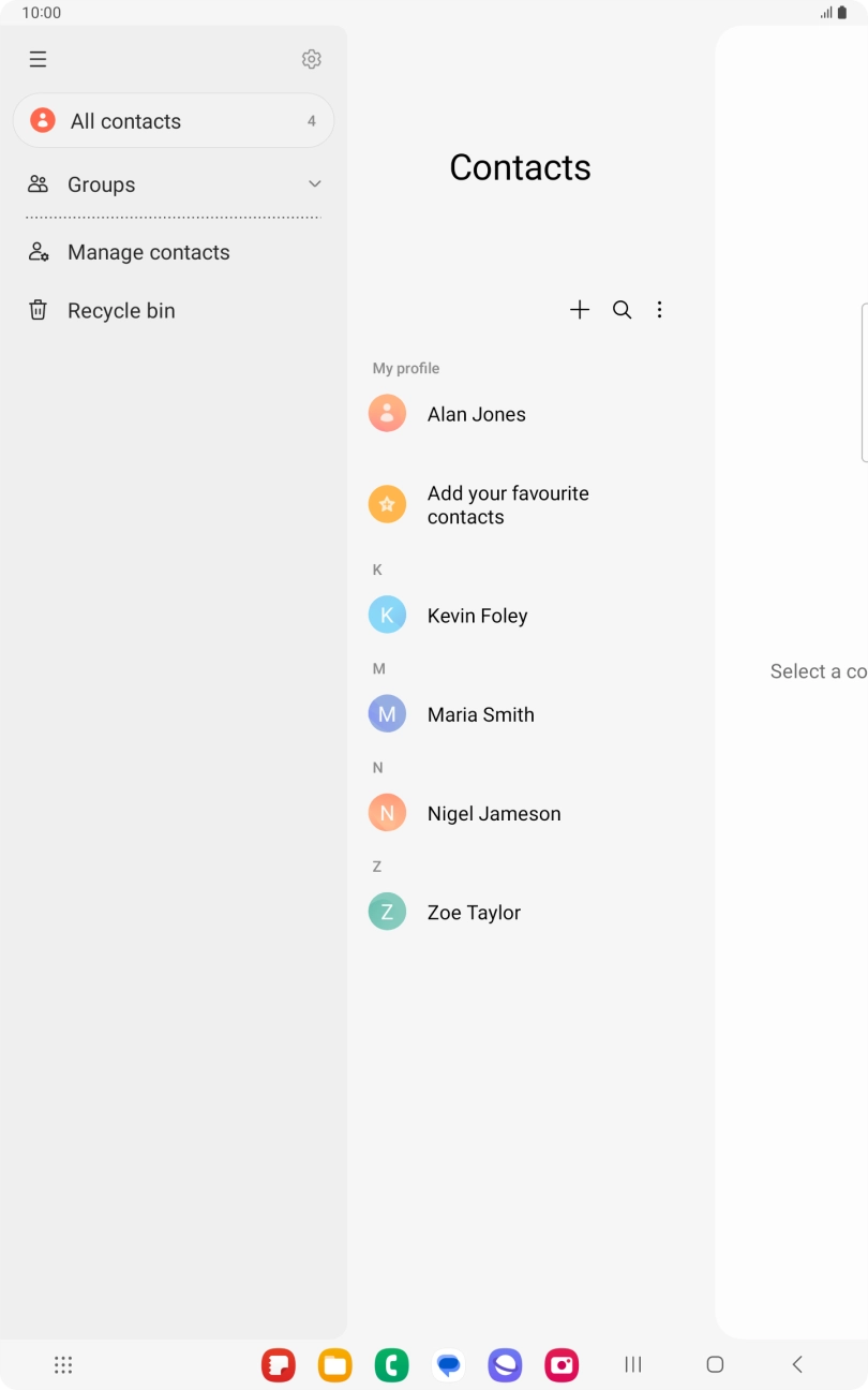 Press Manage contacts. Press Manage contacts.