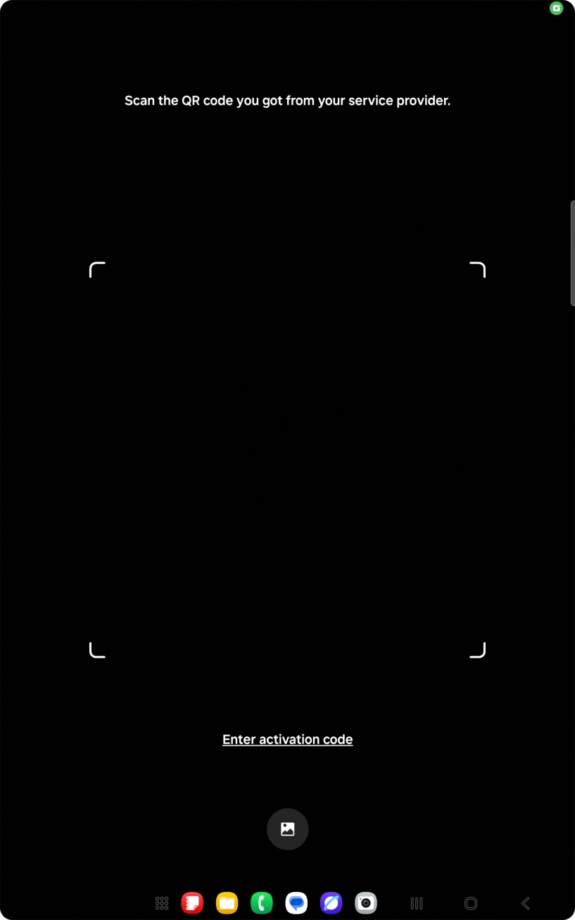 Place the QR code you've received inside the tablet camera frame to scan the code. Place the QR code you've received inside the tablet camera frame to scan the code.