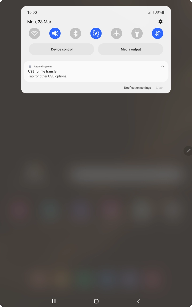 Press Tap for other USB options..