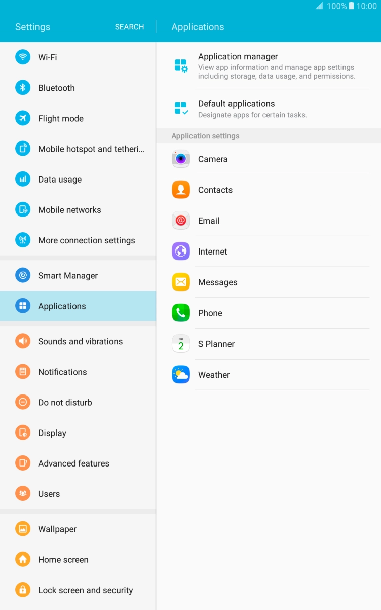 Press Application manager.