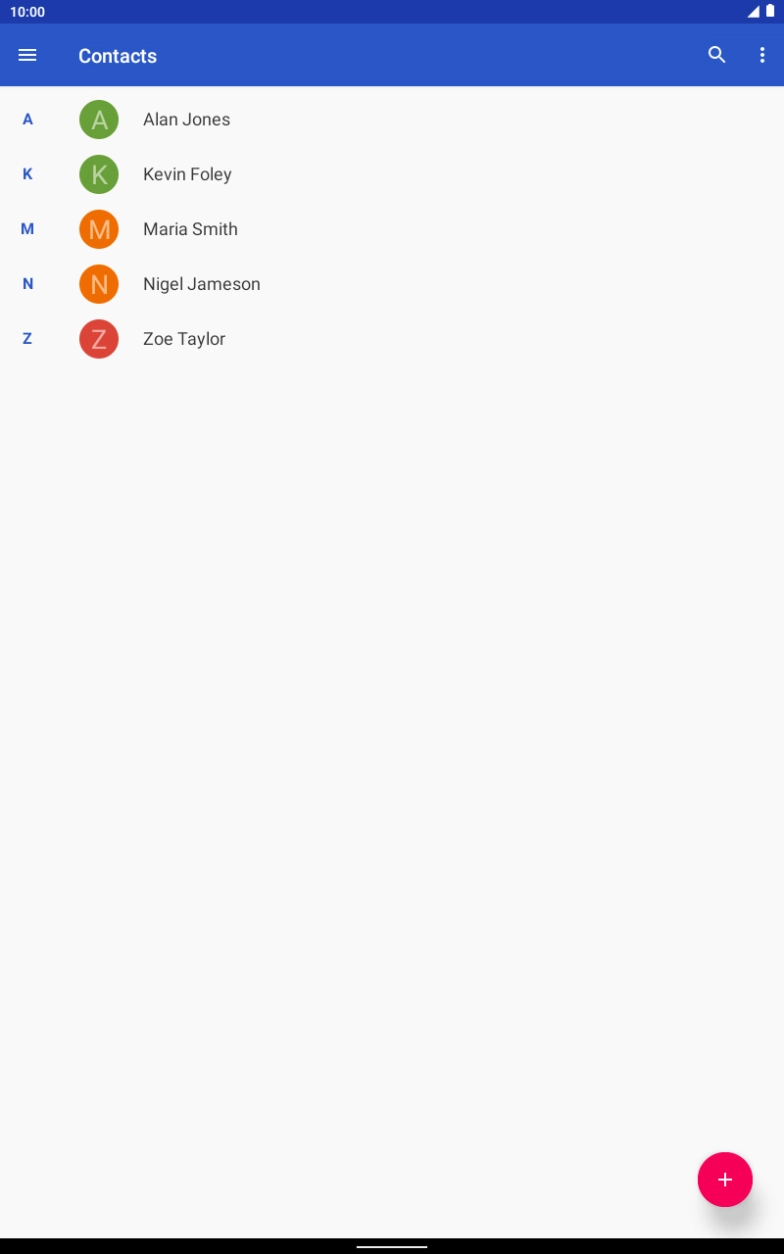 Press the new contact icon.