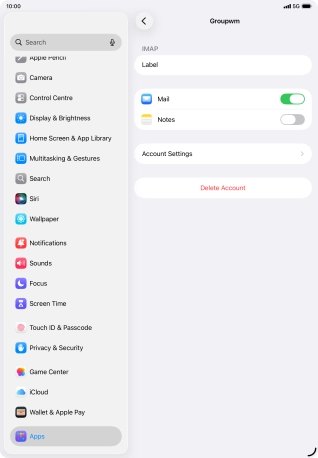 Press Account Settings.