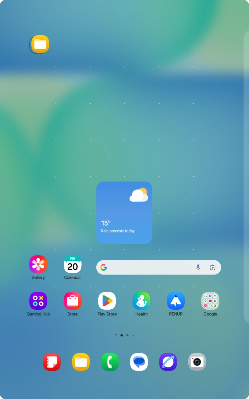 Drag the app icon to the required position on the home screen.
