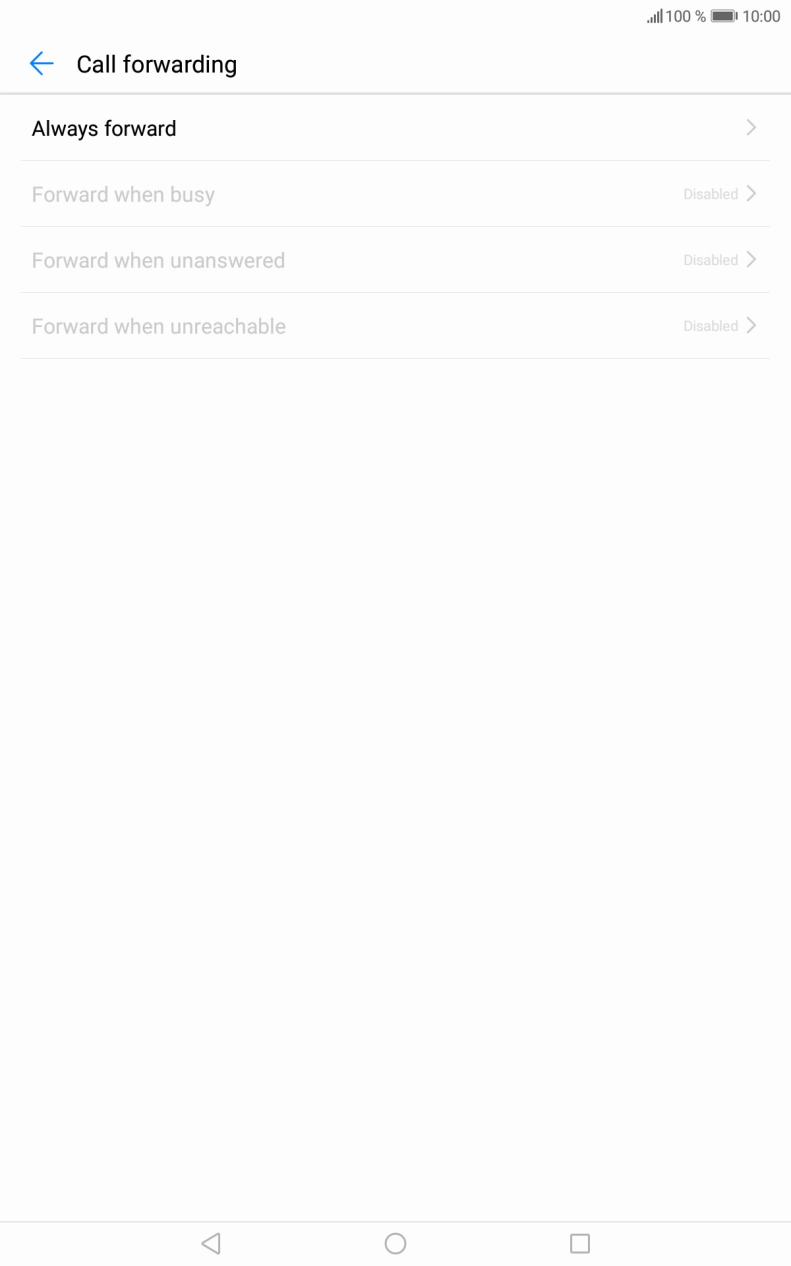 Press the required divert type. Press the required divert type.