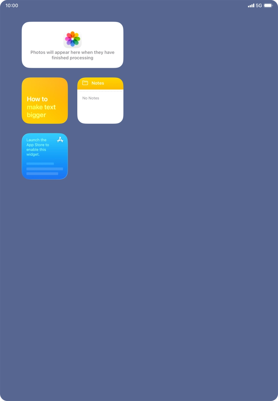 Press and hold the required widget until a pop-up menu is displayed.