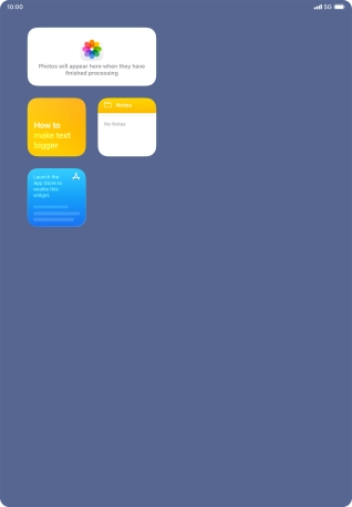 Press and hold the required widget until a pop-up menu is displayed.