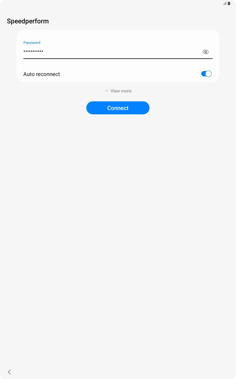 Key in the password for the WiFi network and press Connect.
