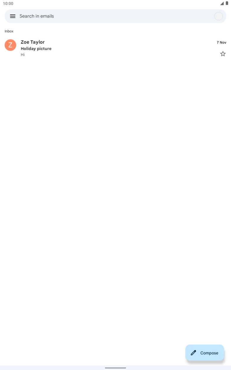 Press the email account icon. Press the email account icon.