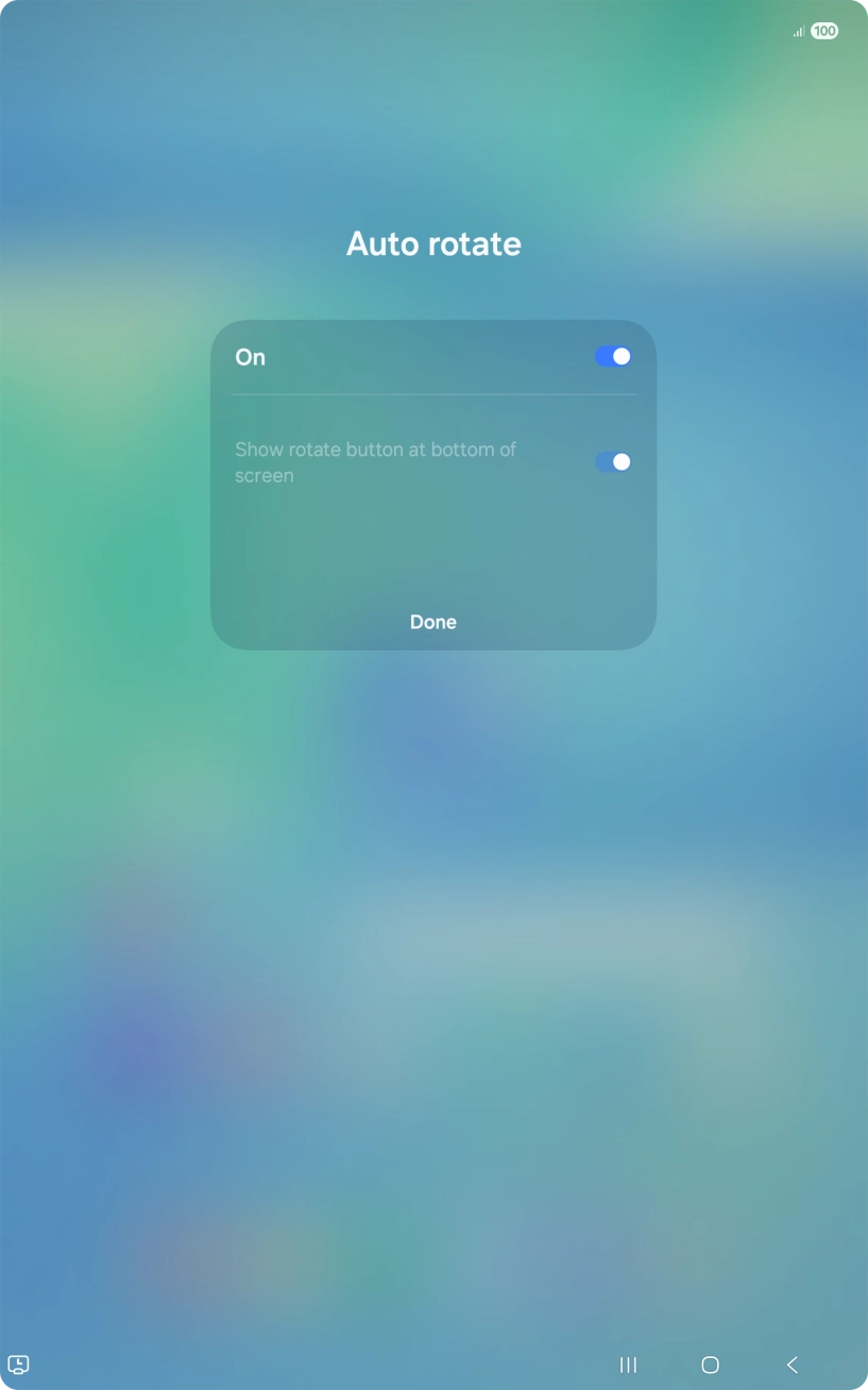 Press the indicators next to the required settings to turn them on or off.
