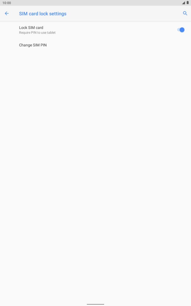 Press the indicator next to 'Lock SIM card' to turn the function on or off.