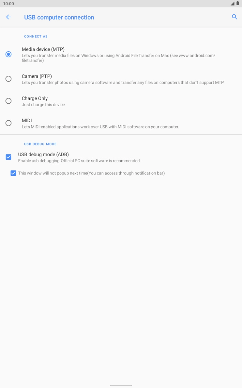 Press Media device (MTP).