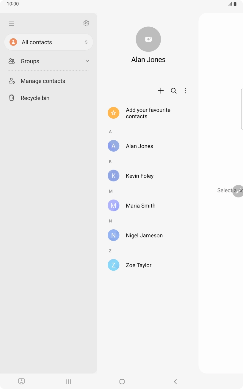 Press Manage contacts.