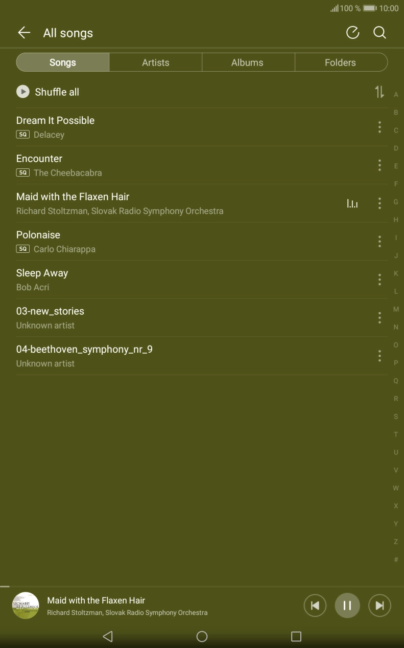 Press the song title.