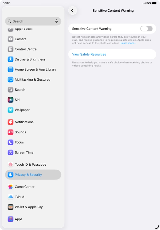 Press the indicator next to 