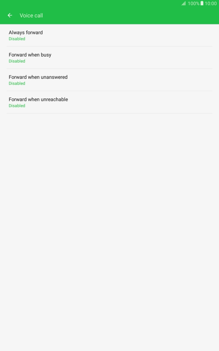 Press the required divert type.