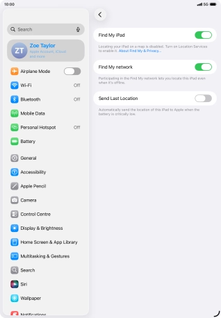 Press the indicator next to 